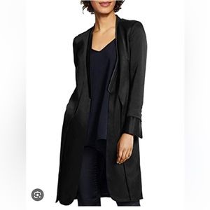 Halston satin duster coat long blazer